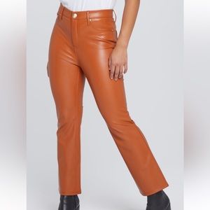 Seven 7 Faux Leather Cropped Pants- Walnut